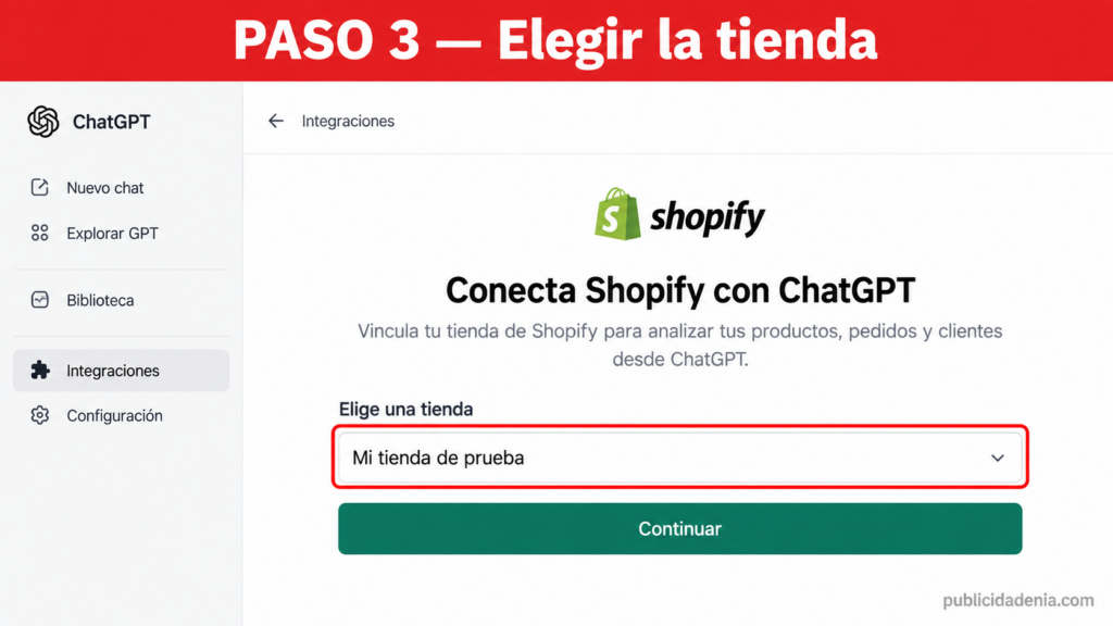 Paso 3: Elige la tienda