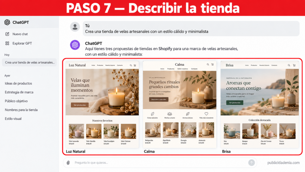Paso 7: Describe la tienda